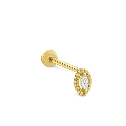 Top Çerçeve Markiz 14 Ayar Altın Piercing