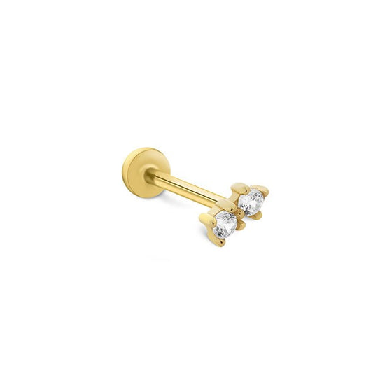 Kare Ve Karo 14 Ayar Altın Piercing