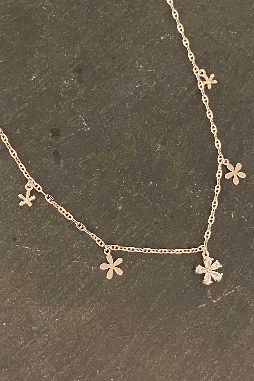 Beş Papatya Sallantılı Gümüş Halhal