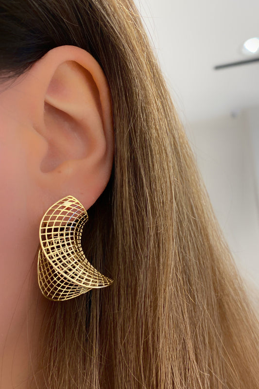 C Kafes Gümüş Küpe