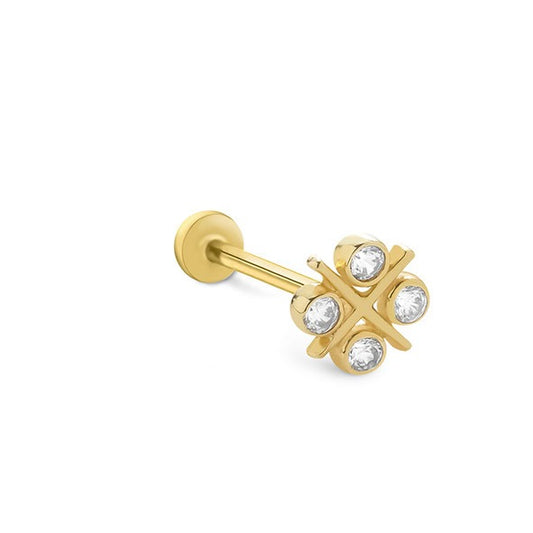 Dört Tohum X 14 Ayar Altın Piercing