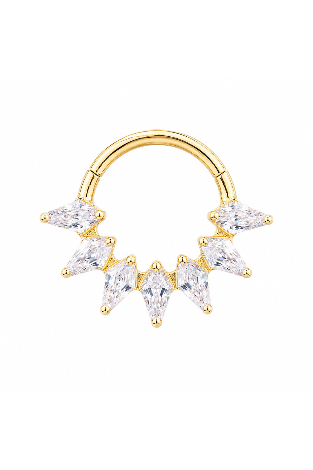 Yedi Trapez Titanyum Halka Piercing