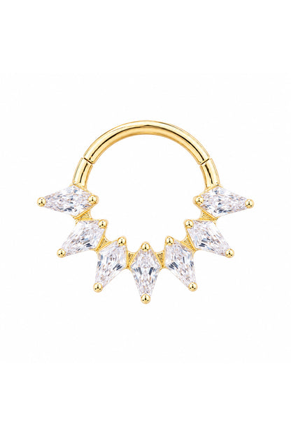 Yedi Trapez Titanyum Halka Piercing