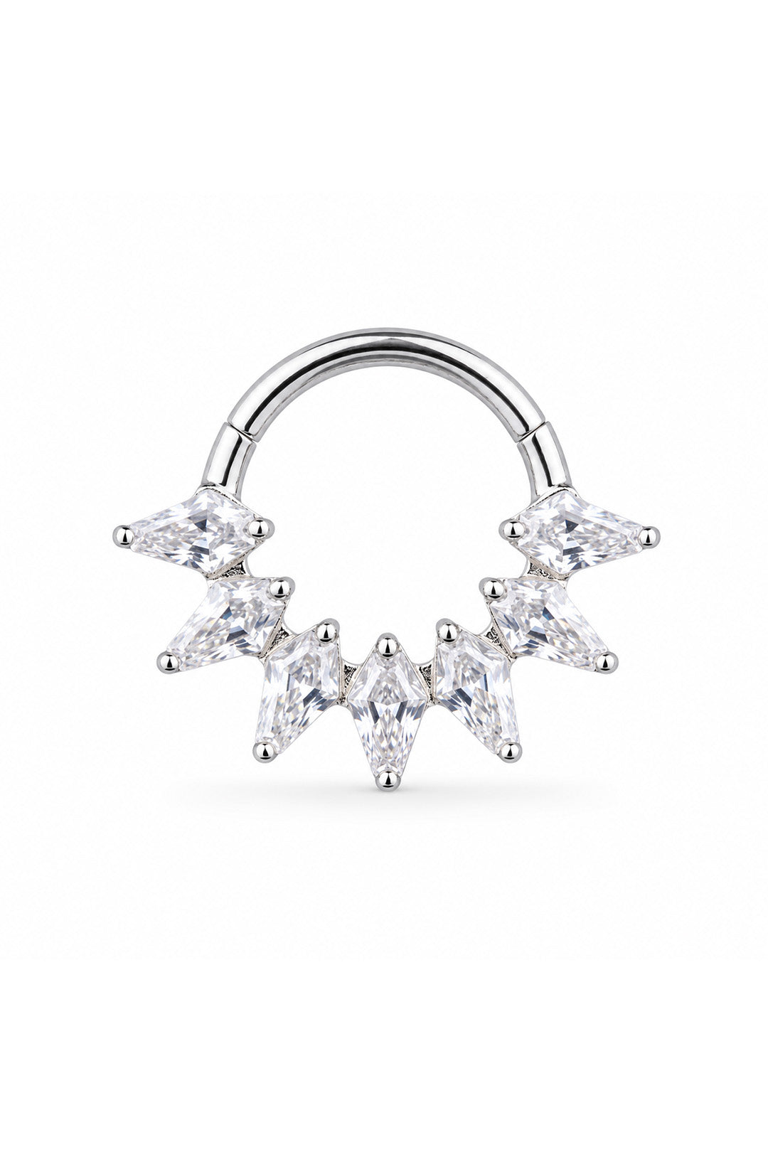 Yedi Trapez Titanyum Halka Piercing