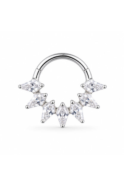 Yedi Trapez Titanyum Halka Piercing