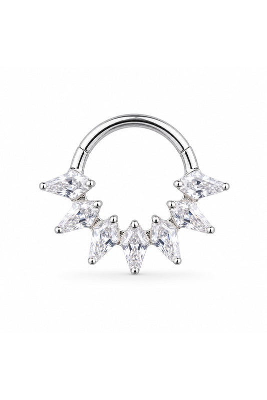 Yedi Trapez Titanyum Halka Piercing