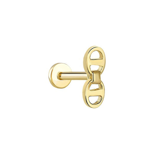 Taşsız İki Düğme 14 Ayar Altın Piercing