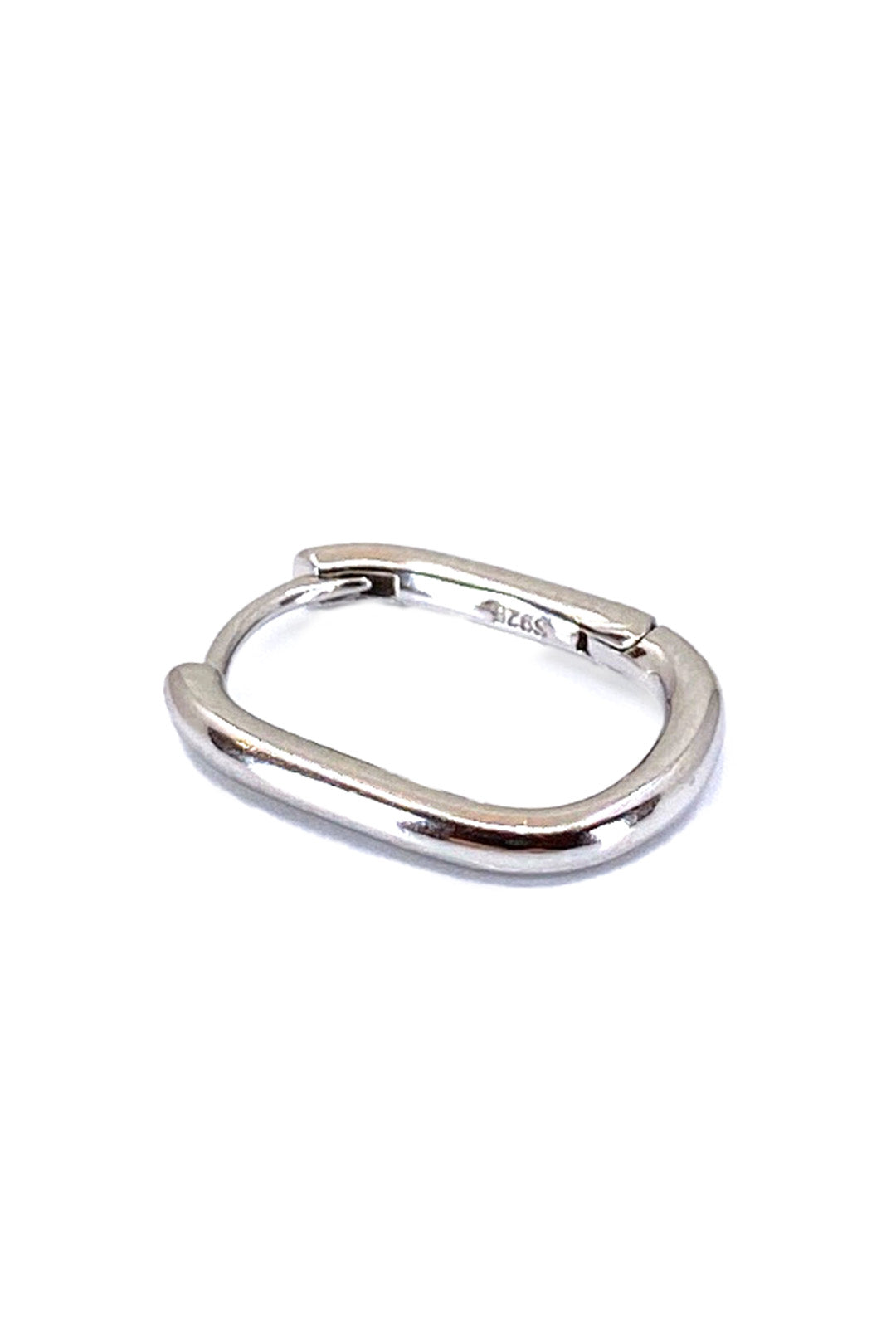 Taşsız Maxi Oval Geo Gümüş Küpe