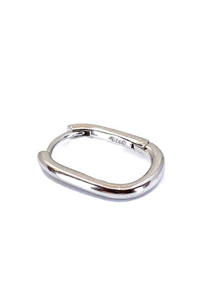 Taşsız Maxi Oval Geo Gümüş Küpe