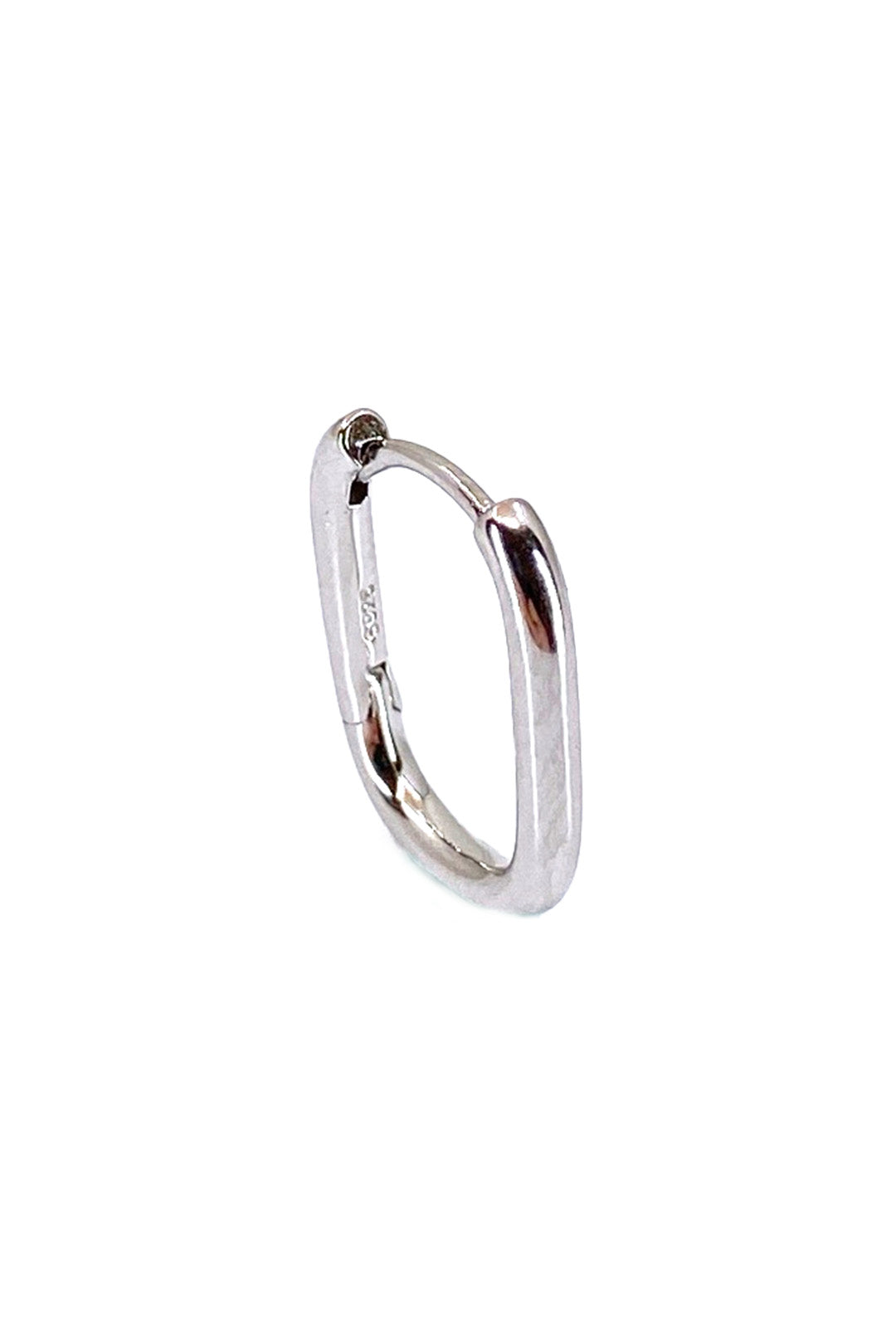 Taşsız Maxi Oval Geo Gümüş Küpe