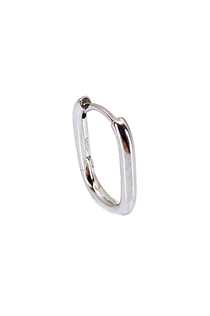 Taşsız Maxi Oval Geo Gümüş Küpe