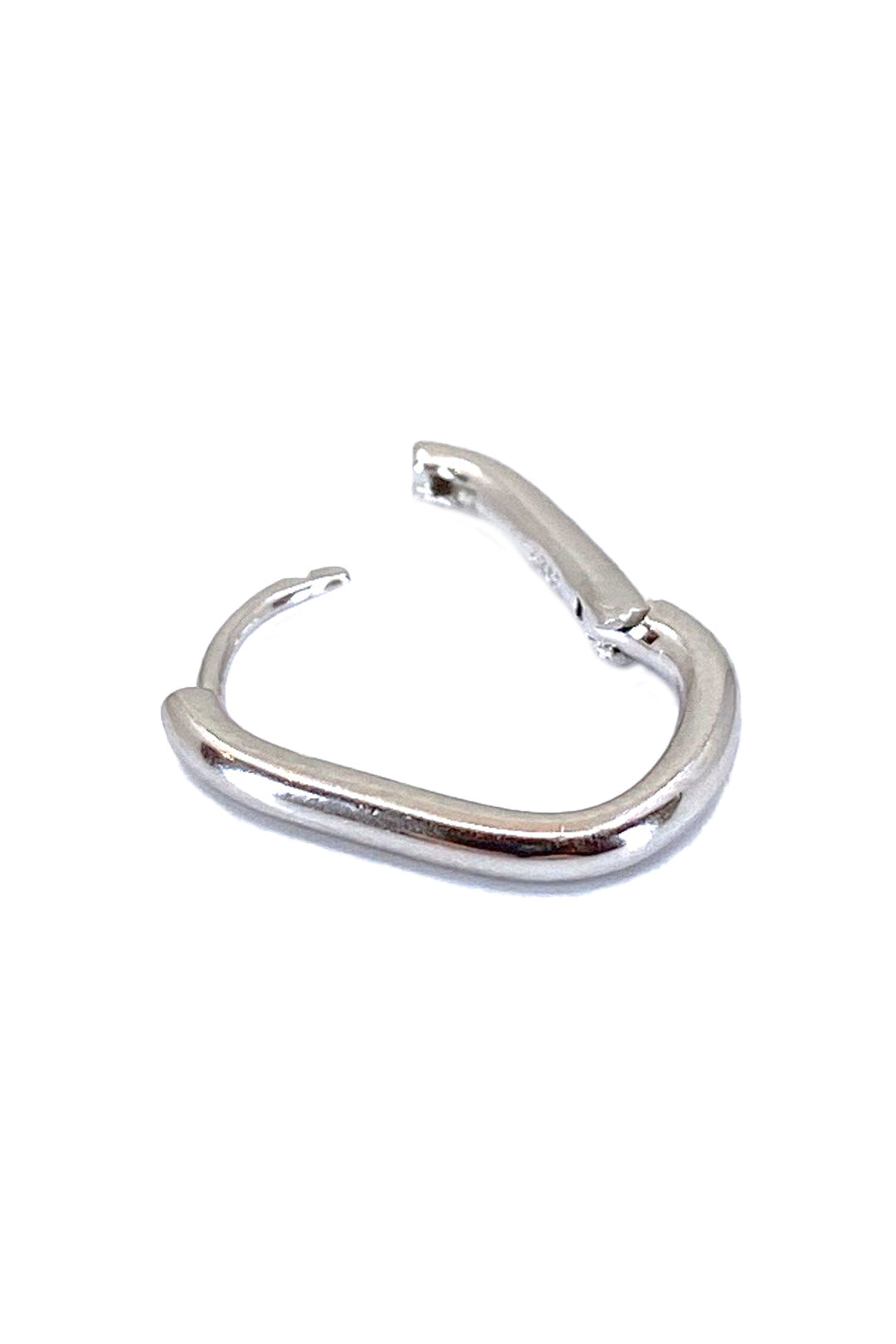 Taşsız Maxi Oval Geo Gümüş Küpe