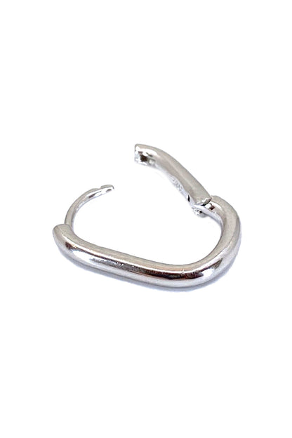 Taşsız Maxi Oval Geo Gümüş Küpe