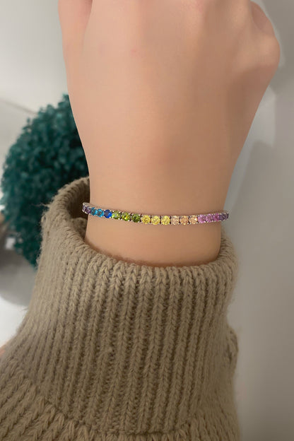 Rainbow Suyolu Gümüş Bileklik 3 Mm