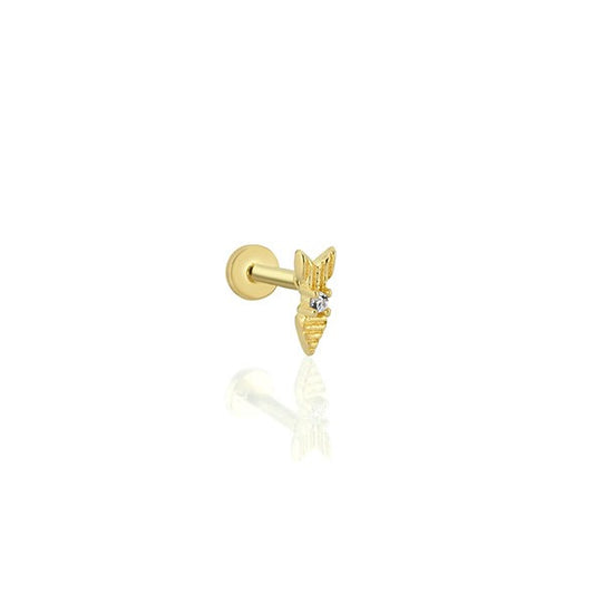 Mini Ok 14 Ayar Altın Piercing