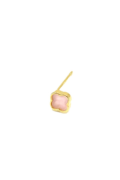 Pembe Mineli Vanc Gümüş Çivili Küpe