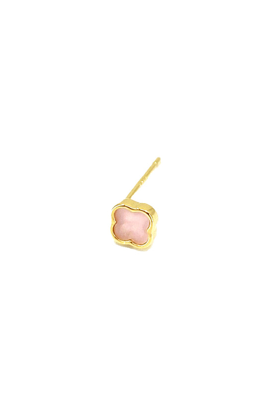 Pembe Mineli Vanc Gümüş Çivili Küpe