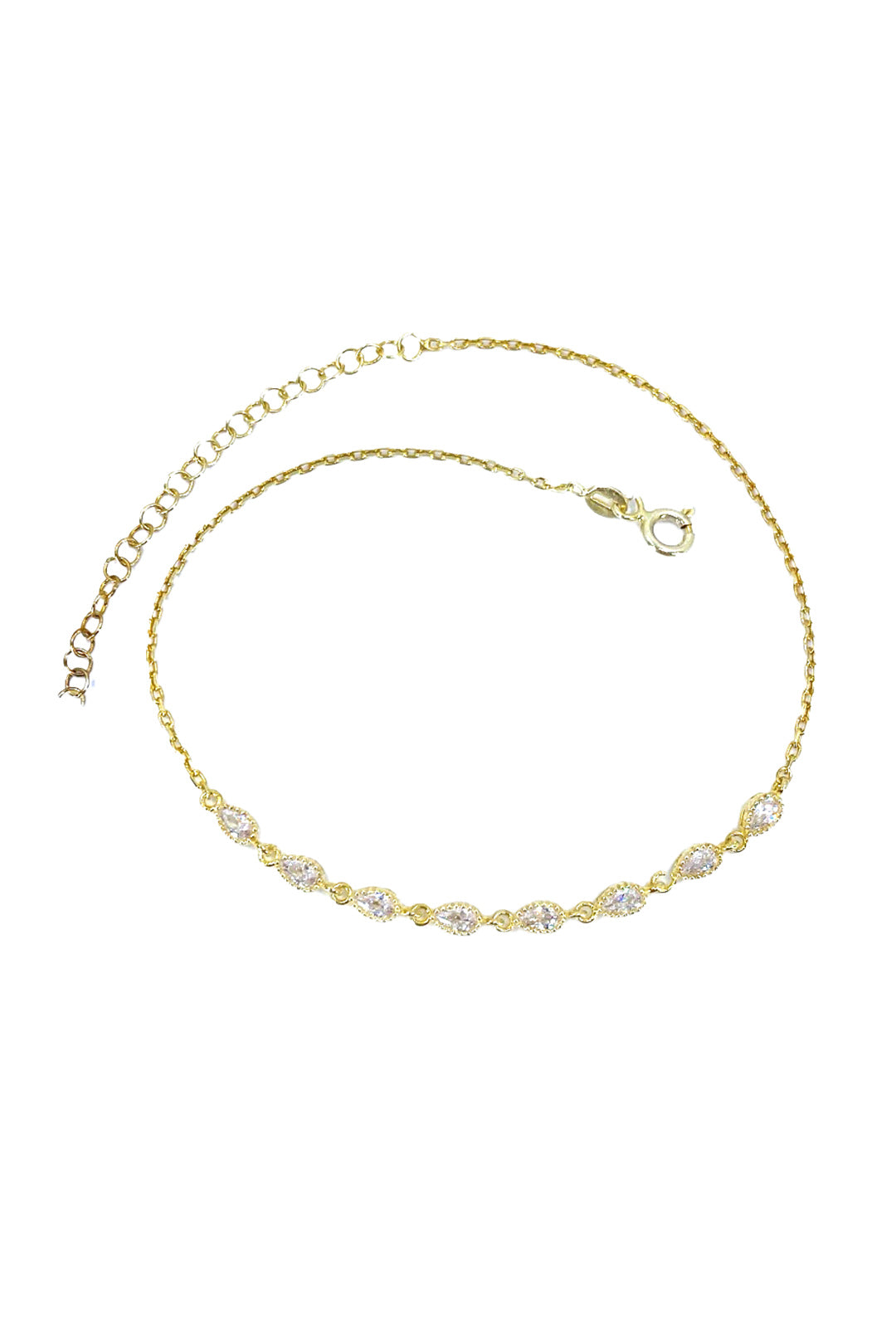 Tırtıklı Sekiz Damla Gümüş Halhal