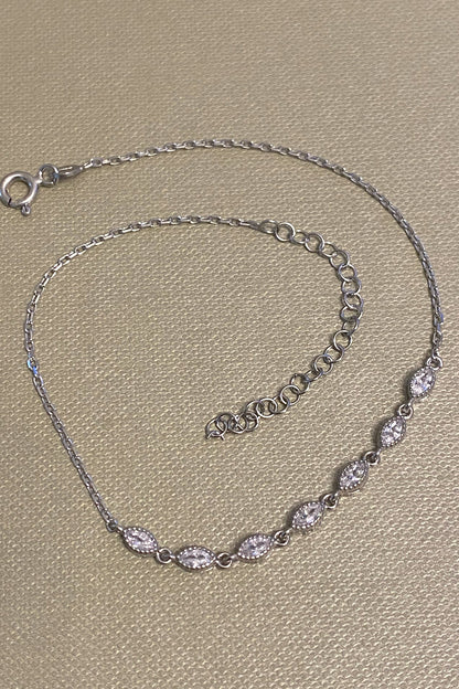 Tırtıklı Yedi Markiz Gümüş Halhal