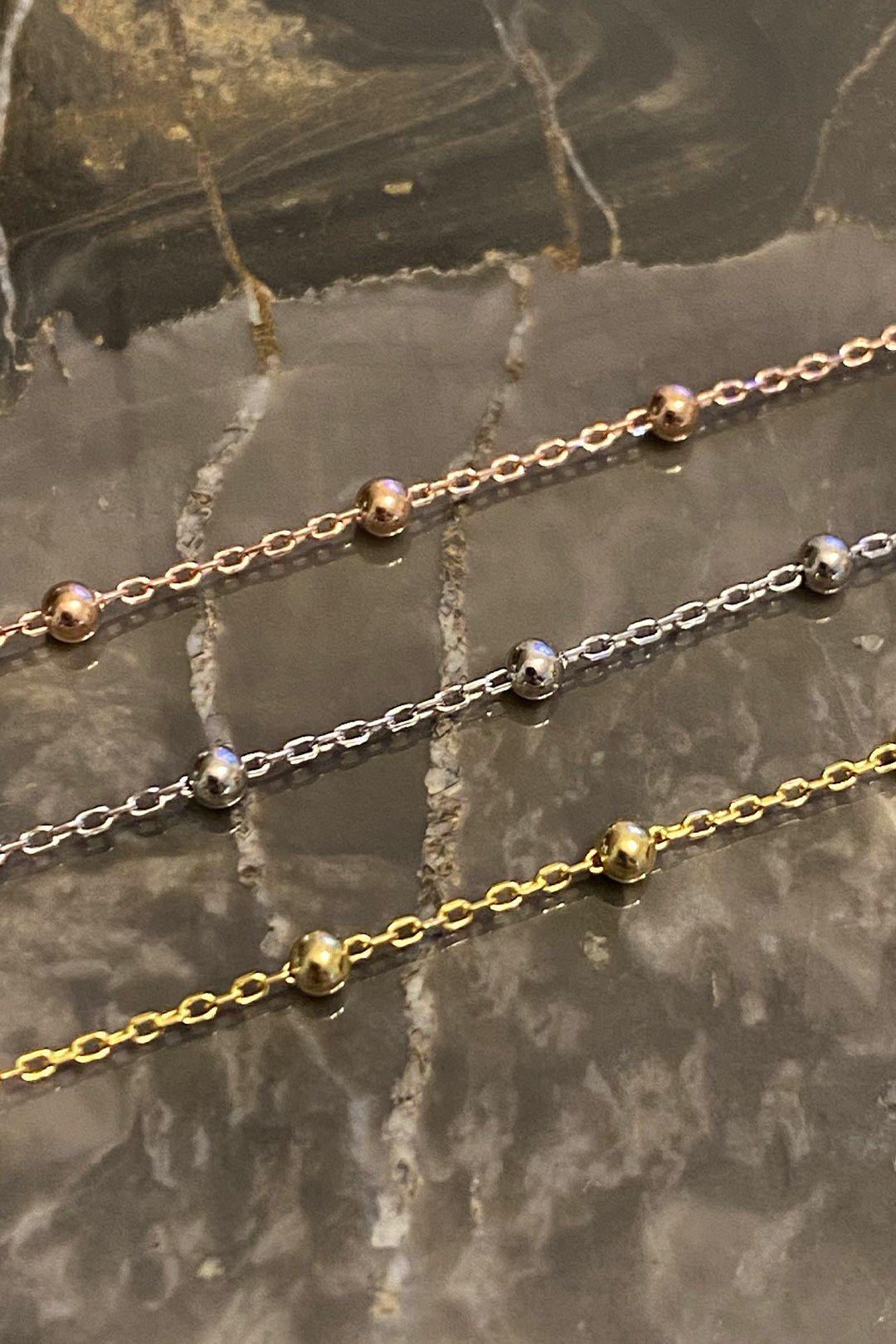 Aralıklı Top Ve Forse Zincir Gümüş Halhal