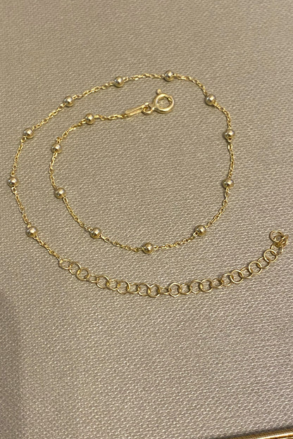 Aralıklı Top Ve Forse Zincir Gümüş Halhal