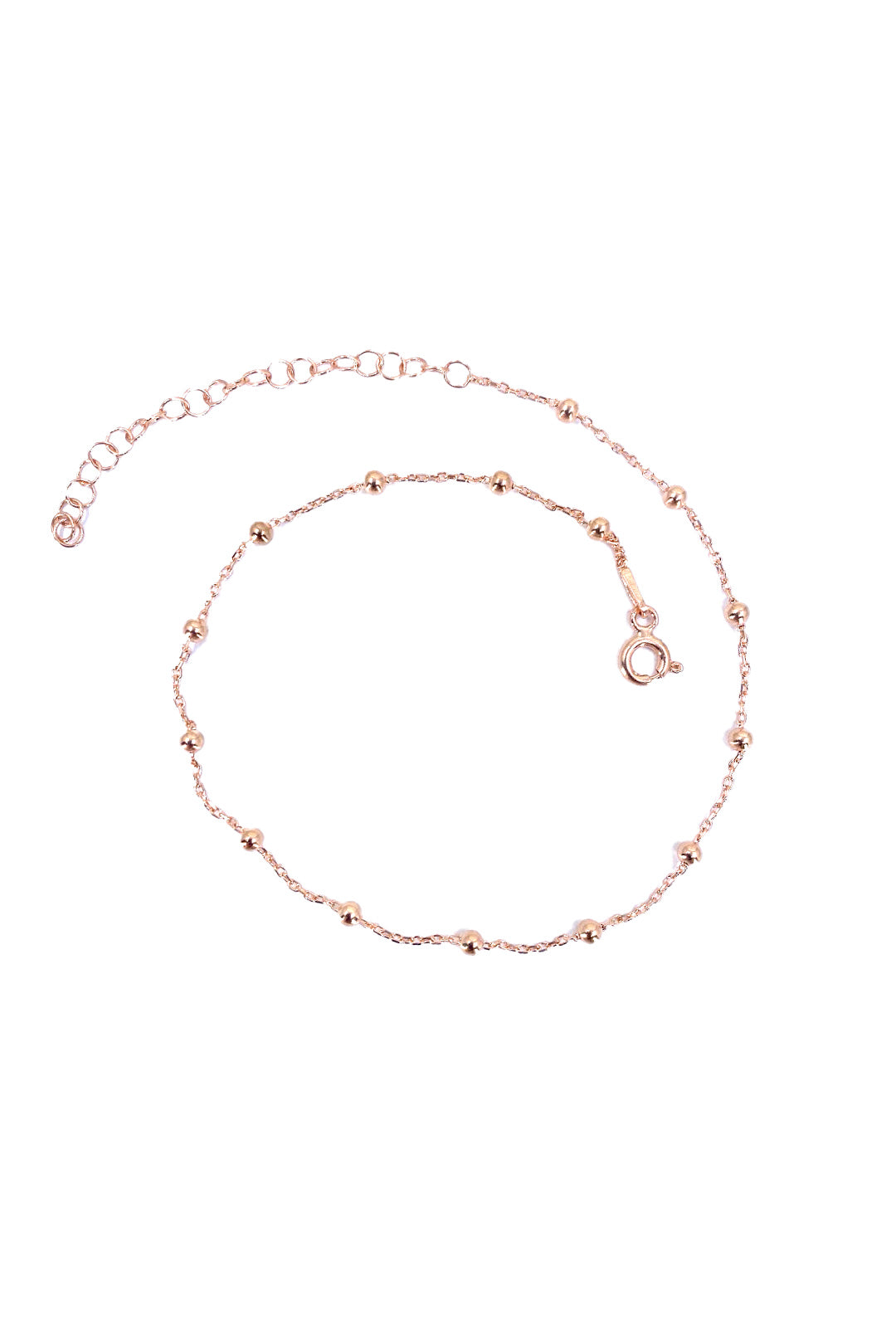 Aralıklı Top Ve Forse Zincir Gümüş Halhal