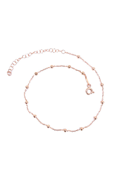 Aralıklı Top Ve Forse Zincir Gümüş Halhal