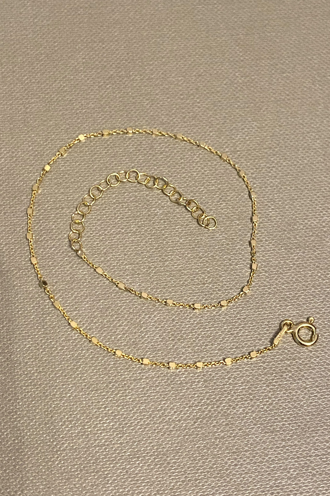 Aralıklı Kare Ve Forse Zincir Gümüş Halhal