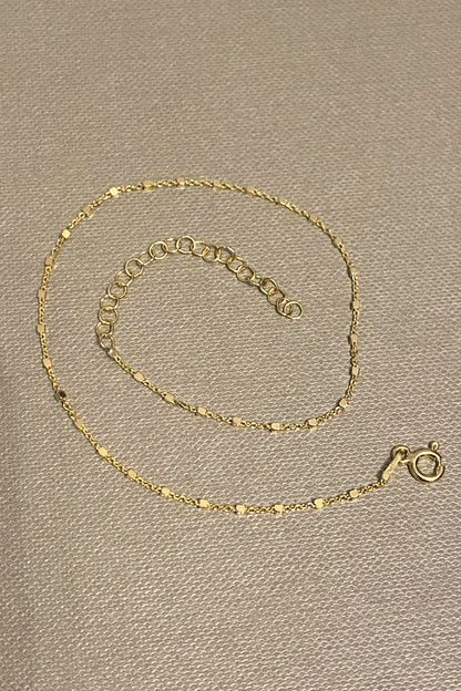 Aralıklı Kare Ve Forse Zincir Gümüş Halhal