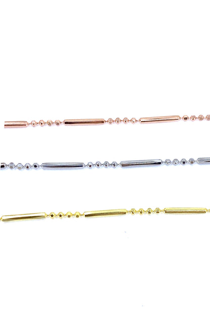 Dört Top Ve Çubuk Zincir Gümüş Halhal