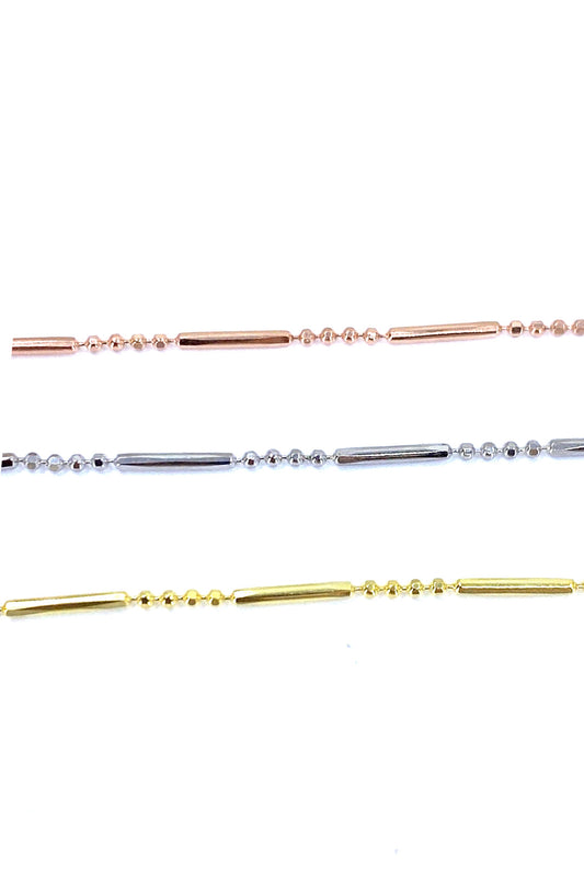 Dört Top Ve Çubuk Zincir Gümüş Halhal