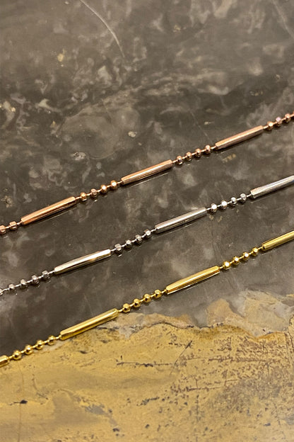 Dört Top Ve Çubuk Zincir Gümüş Halhal