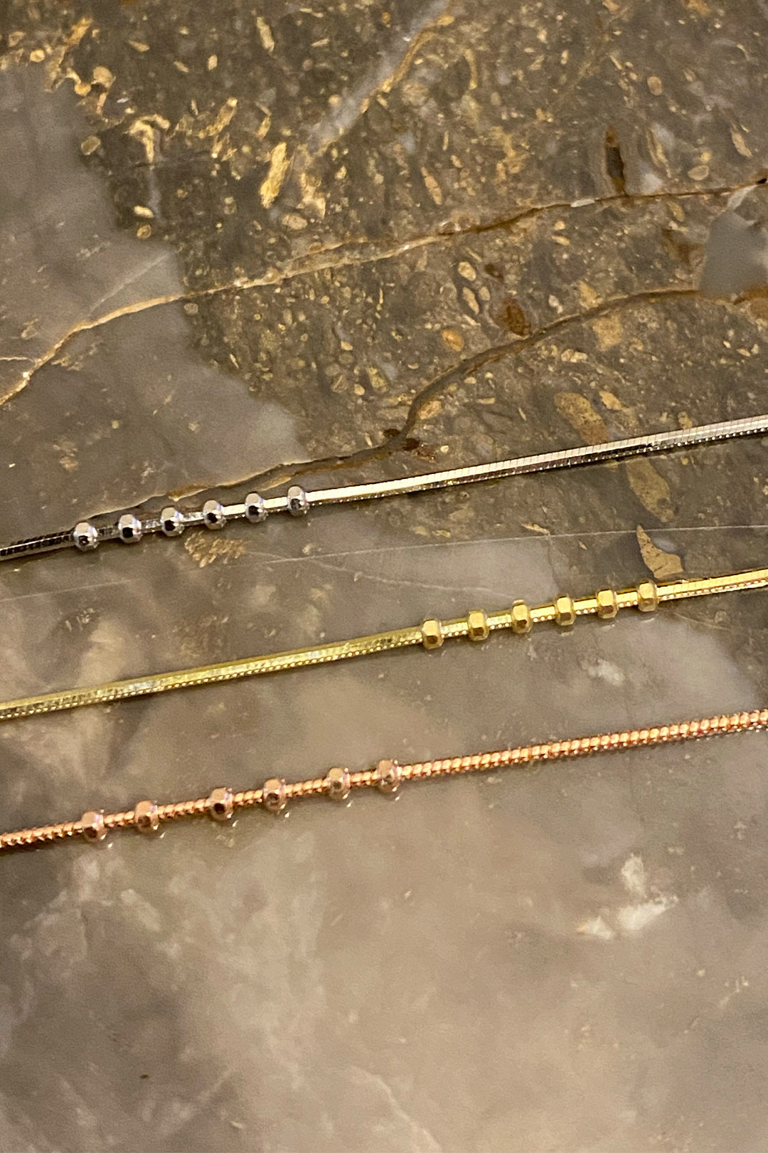 Altı Top Ve Yılan Zincir Gümüş Halhal