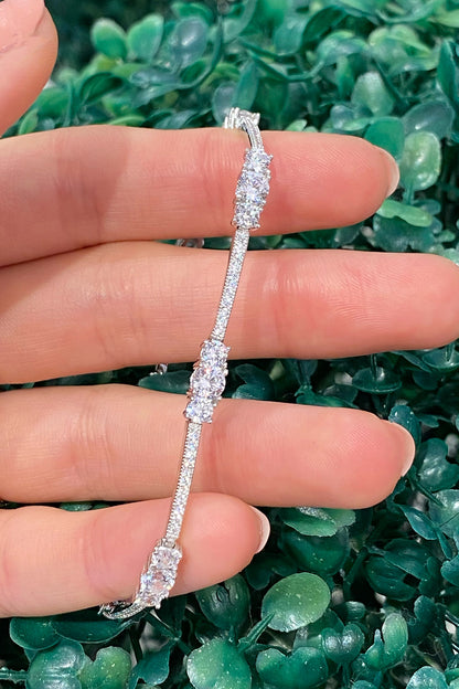 Üç Mix Taş Ve Çubuk Suyolu Gümüş Bileklik