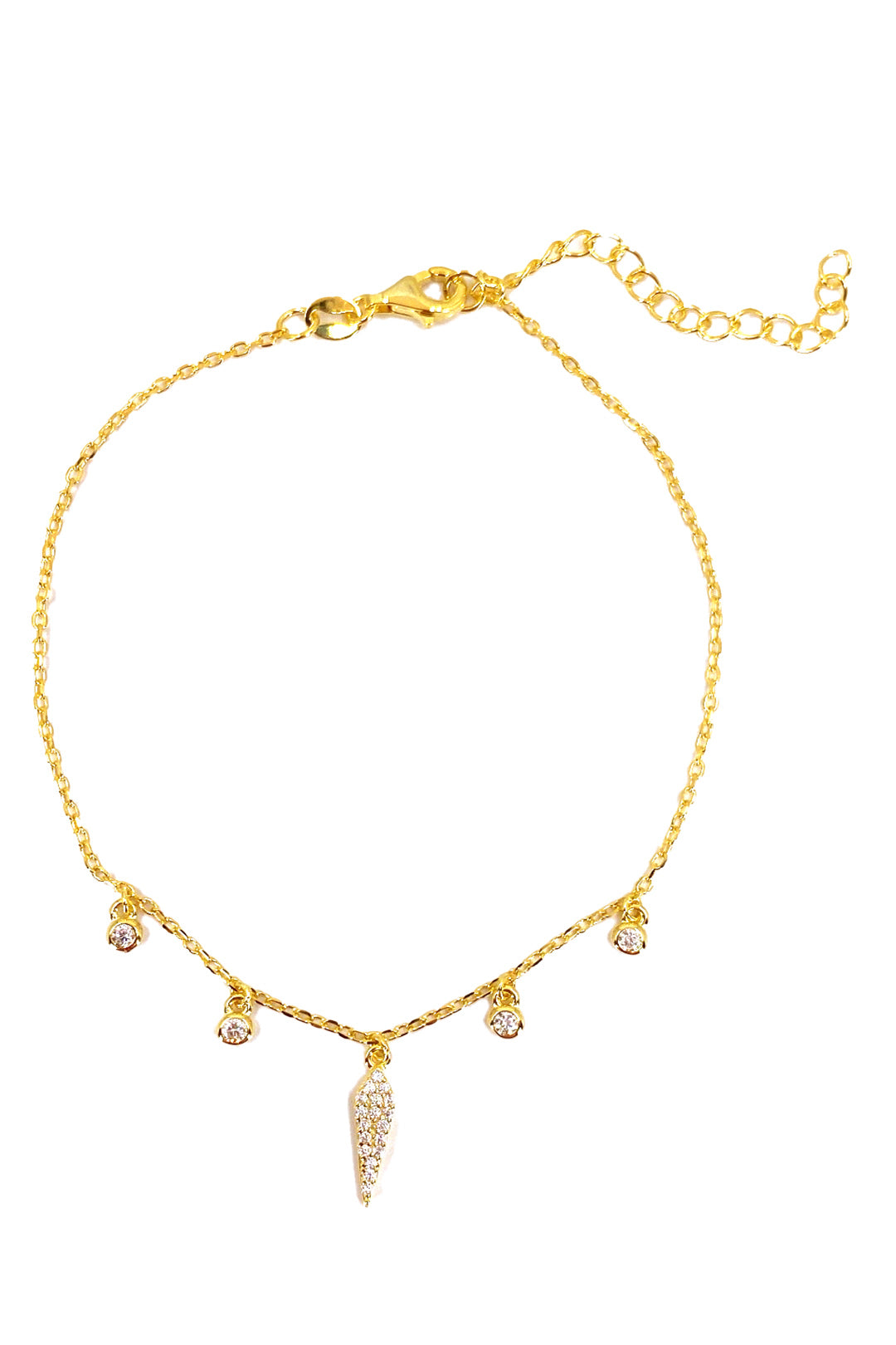 Dört Tohum Ve Taşlı Karo Sallantılı Gümüş Halhal