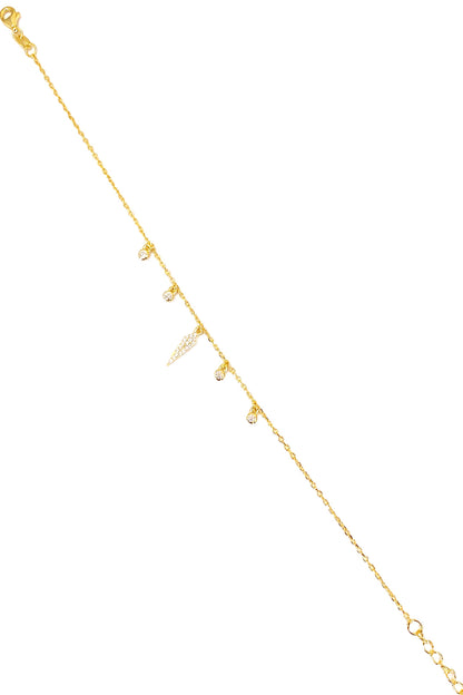 Dört Tohum Ve Taşlı Karo Sallantılı Gümüş Halhal