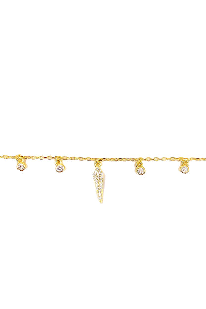 Dört Tohum Ve Taşlı Karo Sallantılı Gümüş Halhal