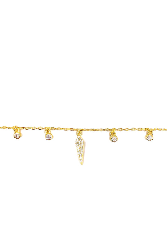 Dört Tohum Ve Taşlı Karo Sallantılı Gümüş Halhal