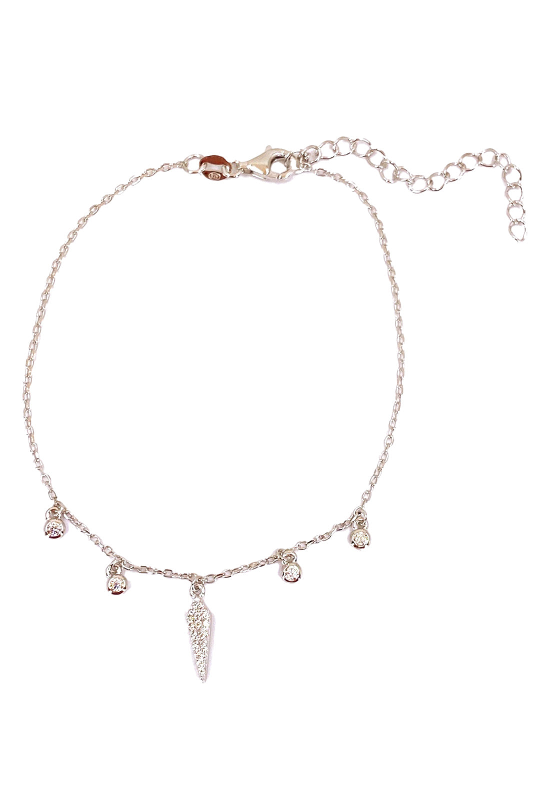 Dört Tohum Ve Taşlı Karo Sallantılı Gümüş Halhal