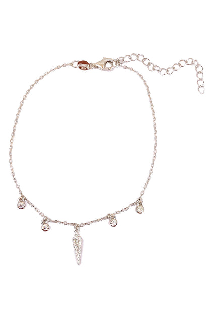 Dört Tohum Ve Taşlı Karo Sallantılı Gümüş Halhal