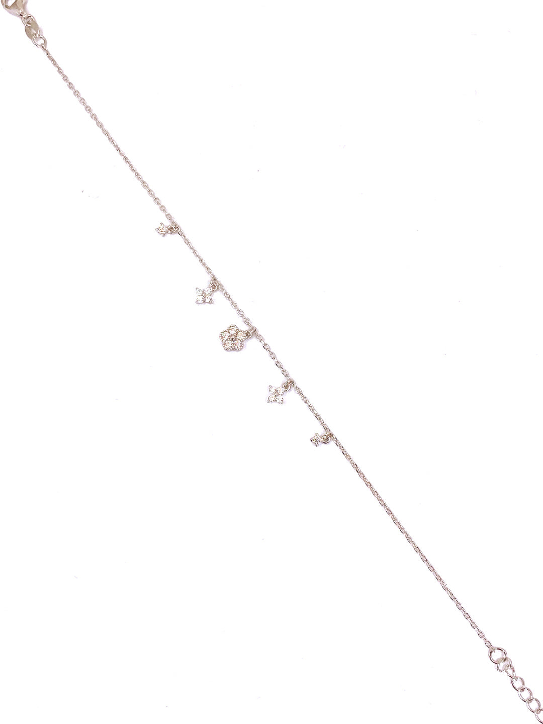 Tektaş Kare Papatya Sallantılı Gümüş Halhal