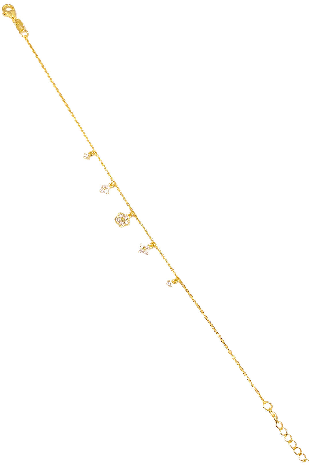 Tektaş Kare Papatya Sallantılı Gümüş Halhal