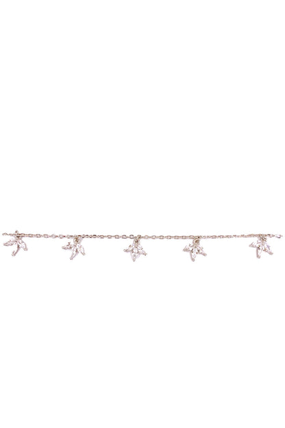 Beşli Lotus Sallantılı Gümüş Halhal