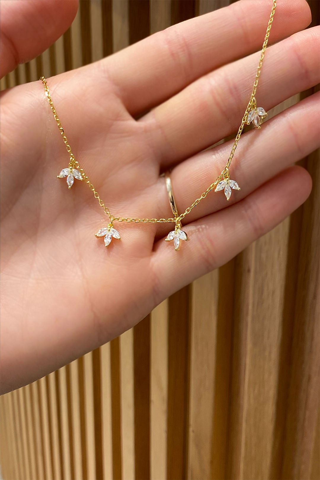 Beşli Lotus Sallantılı Gümüş Halhal