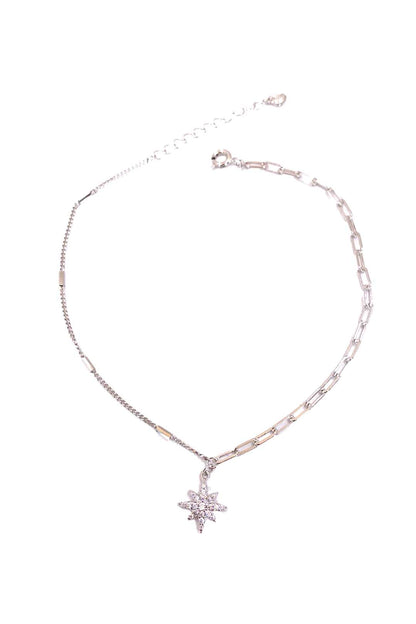 Geo ve Düz Zincir Kuzeyyıldızı Gümüş Halhal