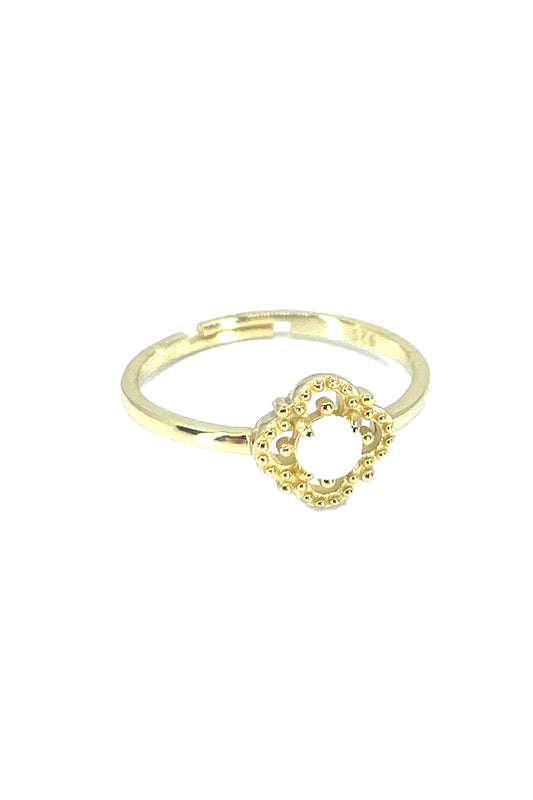 Minimal Opal ve Yonca Gümüş Yüzük