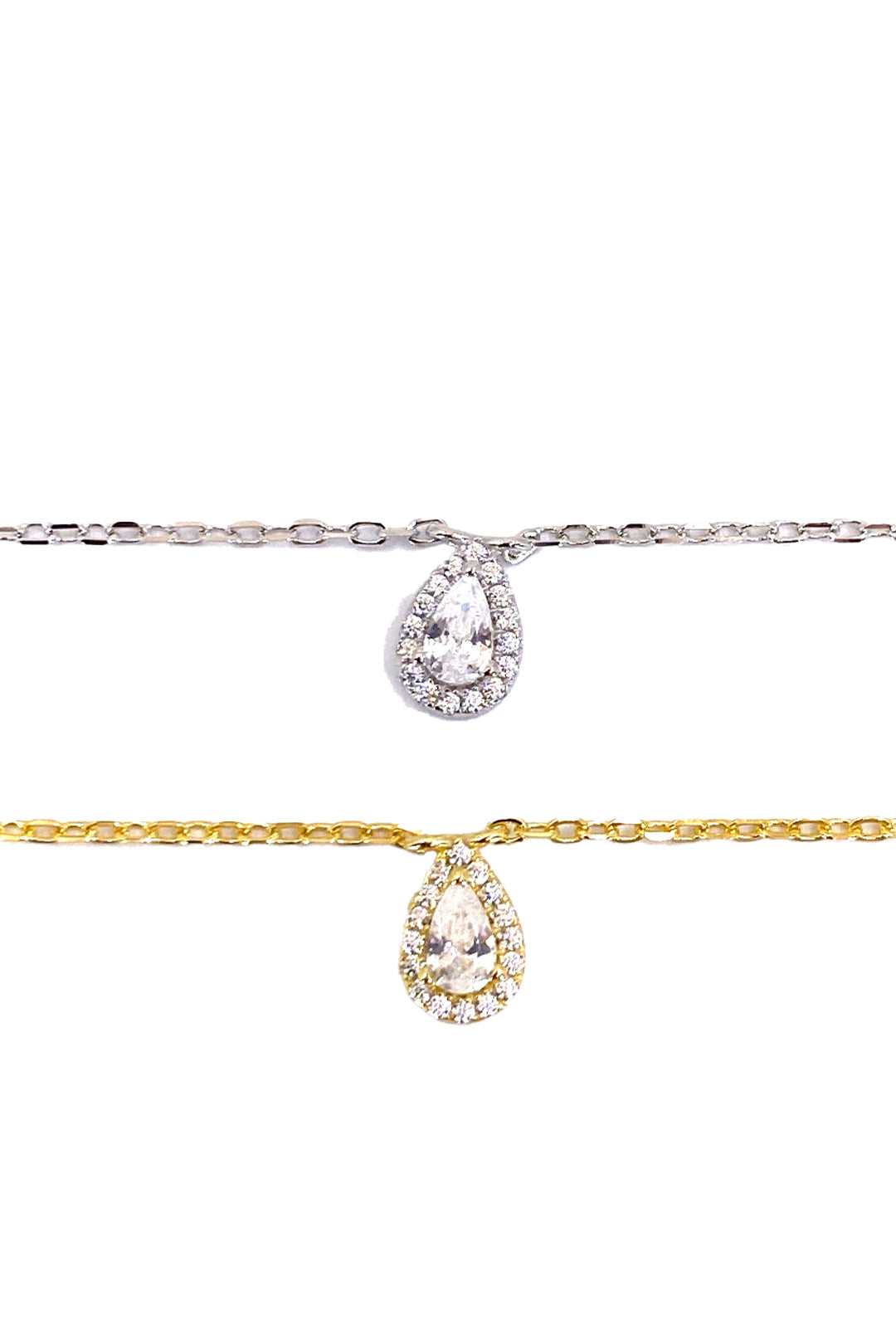 Beyaz Damla Montür Gümüş Halhal