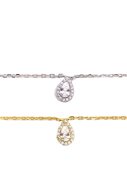 Beyaz Damla Montür Gümüş Halhal