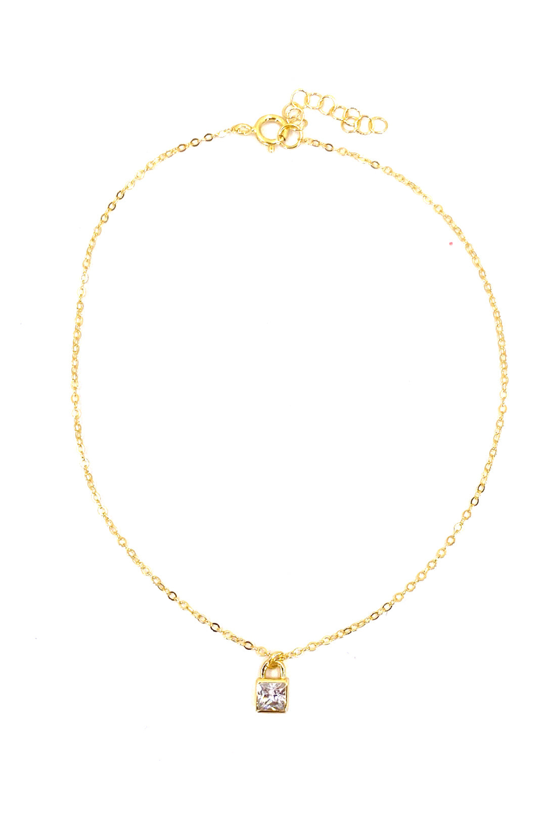 Kare Baget Kilit Gümüş Halhal