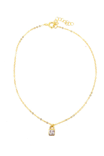 Kare Baget Kilit Gümüş Halhal